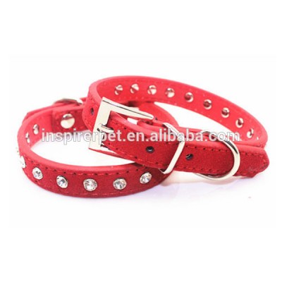 Bling Rhinestone Dog Crystal Diamond Pet Dog Suede Leather Collars